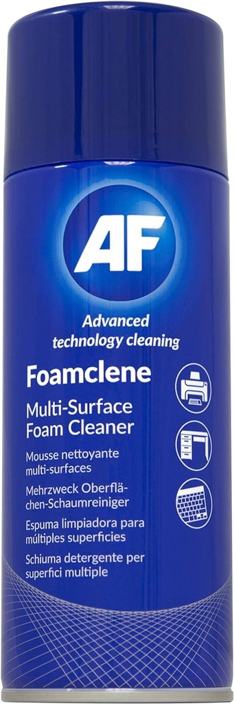 AF Foamclene - Anti-Static Foaming Cleaner Spray for Surfaces, Desks, White Boards, Carpet, Upholstery, Cars, Rubber etc.- Aerosol 300ml FCL300