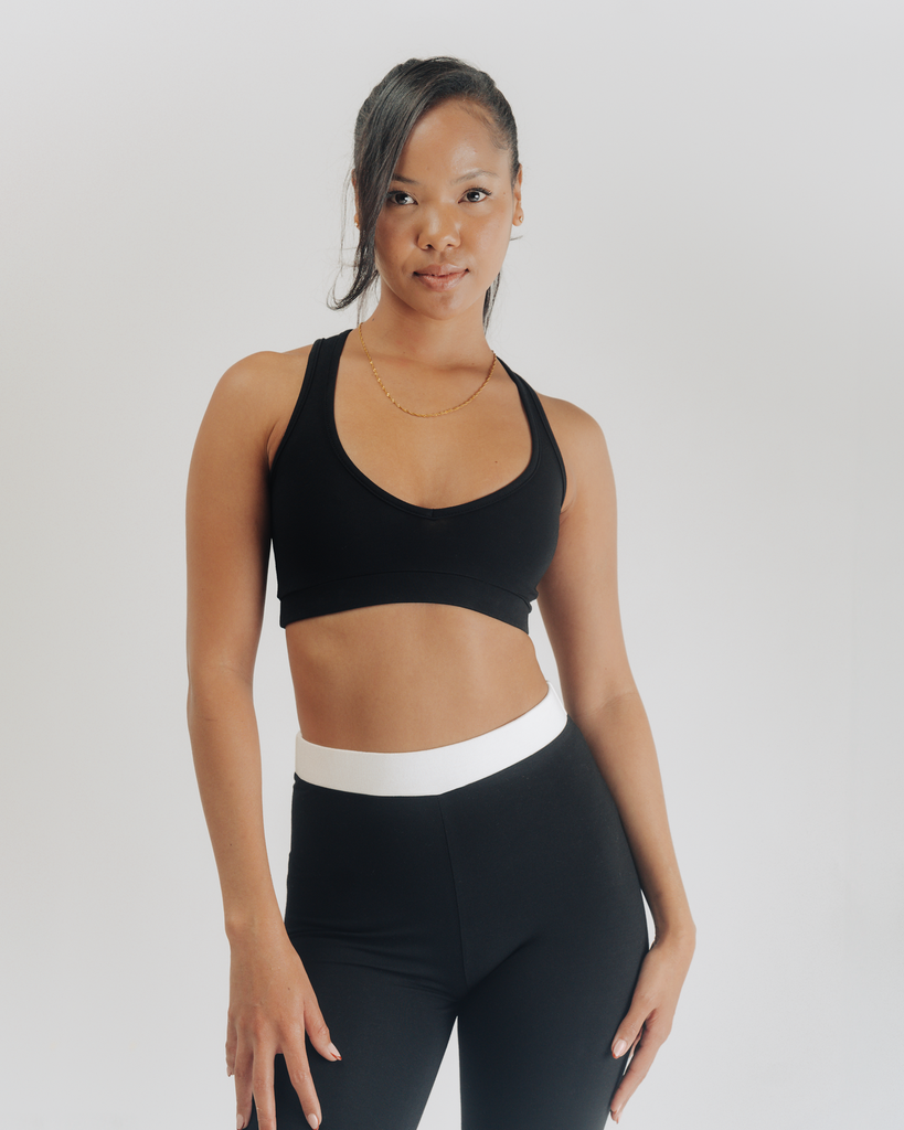 V-Neck Bralette - Vivo x This Is Essential (XXS, Black)
