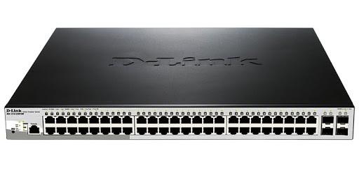 D-Link DGS-1210-52MP 48-Port 10/100/1000BaseT PoE + 4 Combo 1000BaseT/SFP ports Web Smart Switch, 370W PoE budget. (802.3af/802.3at support)