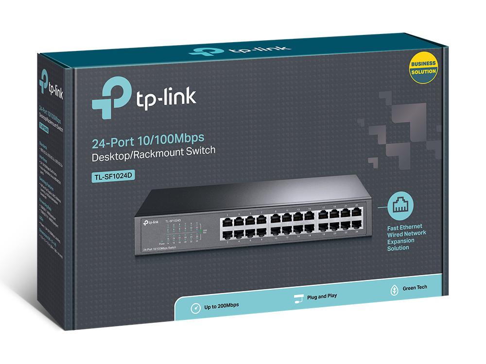 TP-Link TL-SF1024D 24-port 10/100Mbps Desktop/Rackmount Switch.