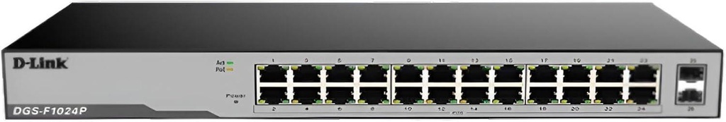 DGS-F1024P 24 Port Gigabit Unmanaged POE Switch with 2 SFP ports 300watts