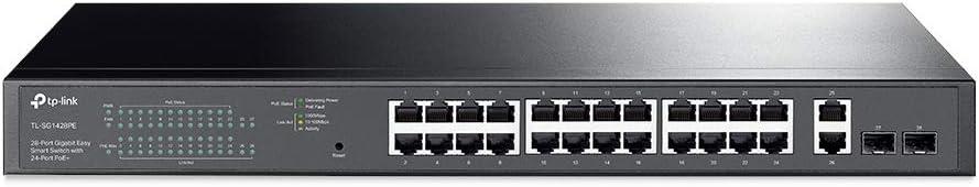TP-Link TL-SG1428PE, 24 Port Gigabit Easy Smart Managed PoE+ Switch | 24 PoE+ Ports 250W, 2 SFP Slots, Auto Recovery, QoS, VLAN, IGMP, LAG