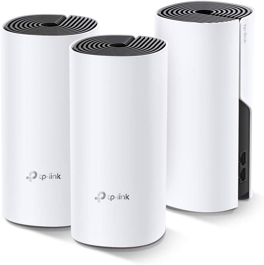 TP-Link Deco Whole Home Mesh WiFi System – Up to 5,500 Sq.ft. Coverage, WiFi Router/Extender Replacement, Gigabit Ports, Seamless Roaming, Parental Controls, Works with All Providers(Deco M4 3-Pack)