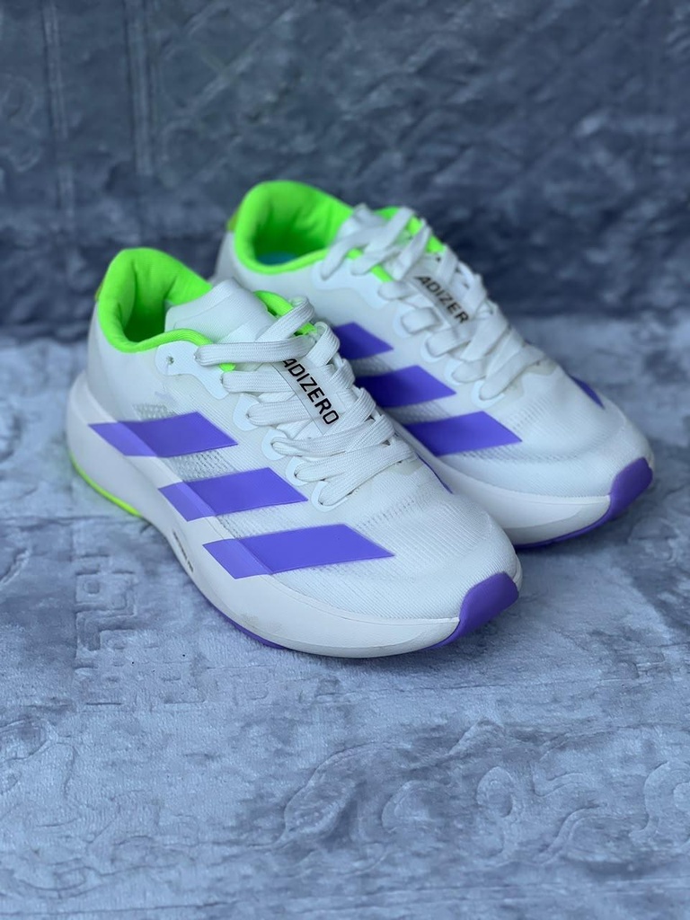 Adidas Adizero Running Sneakers White Purple Neon Green | Sports Shoes Kenya