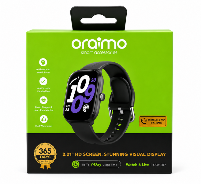 Oraimo Watch 6 Lite OSW-809 Smart Watch with HD Calling & 2.01" Display