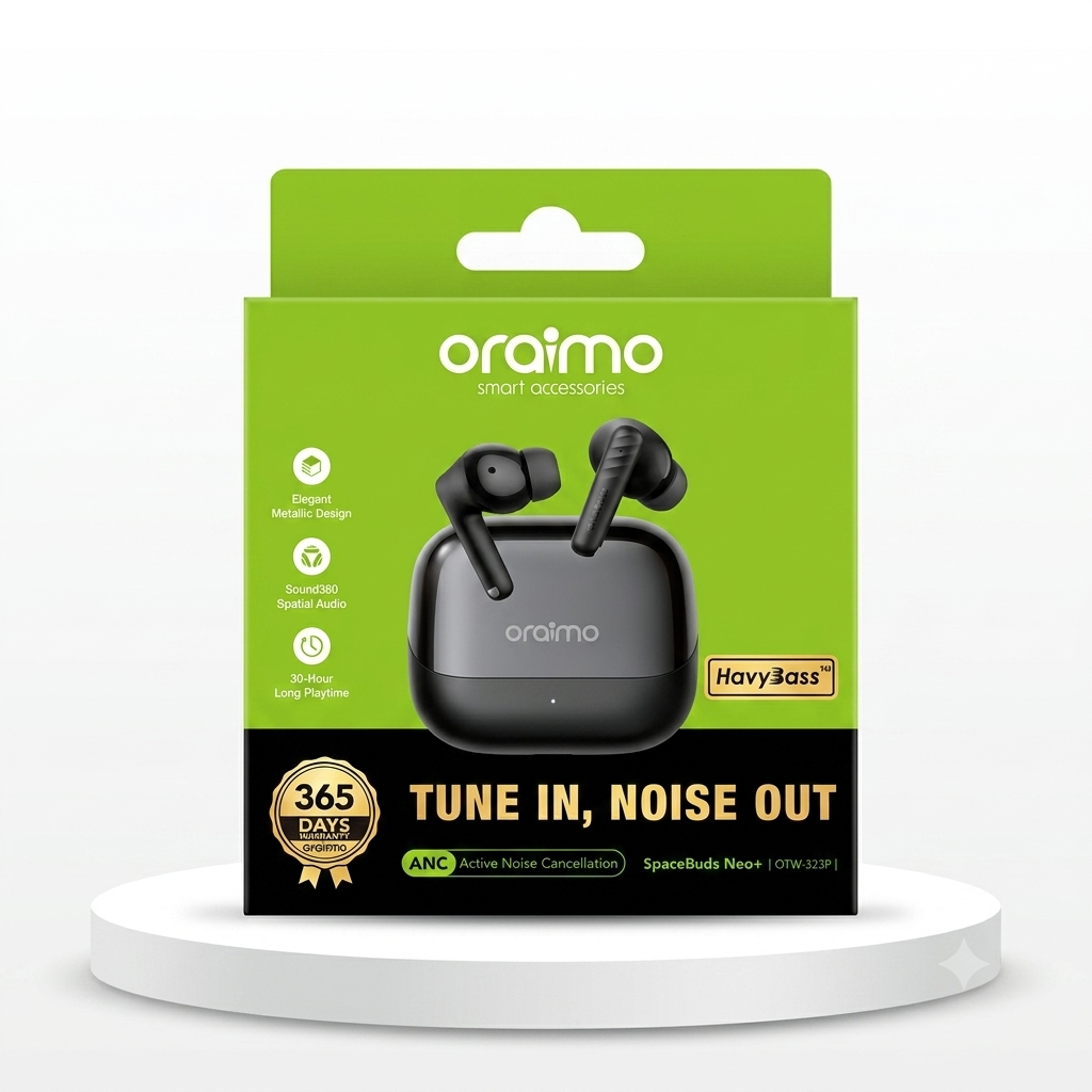 Oraimo SpaceBuds Neo+ OTW-323P ANC True Wireless Earbuds | Bluetooth Earphones Kenya
