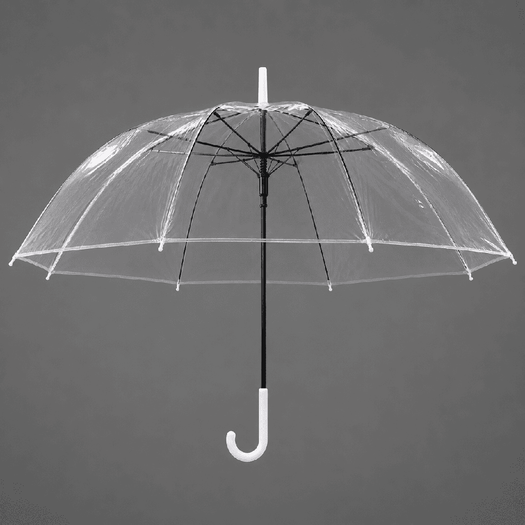 QH-YS1 Transparent Clear Dome Umbrella White Handle | Buy Online Kenya