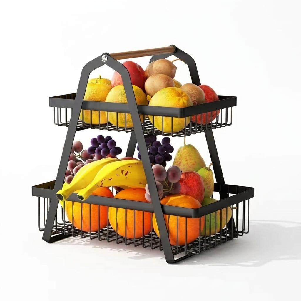 2-Tier Countertop Metal Fruit Basket Organizer | Buy Online Kenya