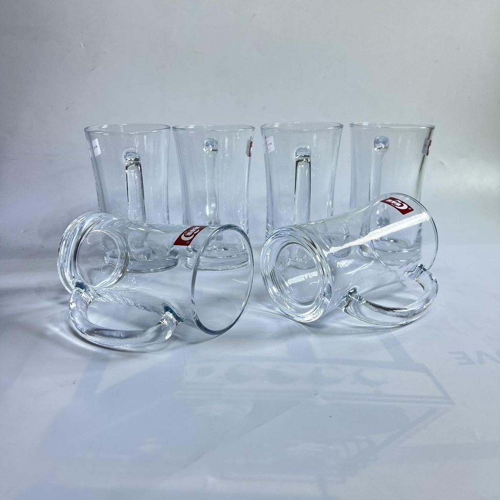 6PCS Glass Beer Mug Set – Clear Drinking Mugs with Handle Kenya