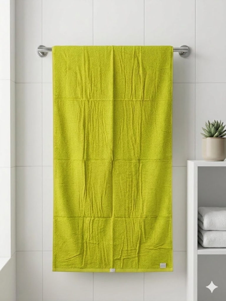 Lime Green Cotton Bath Towel | Soft & Absorbent Large Towel