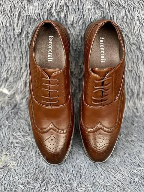 Men's Classic Brown Wingtip Brogue Casual Shoes BEX 617