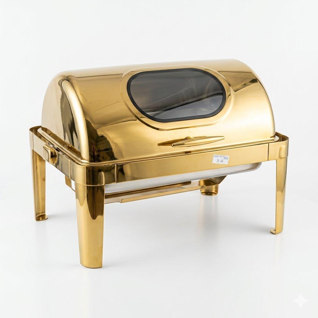 Redberry RBCD-16 9.5L Double Roll-Top Chafing Dish | Gold Accent Food Warmer Kenya