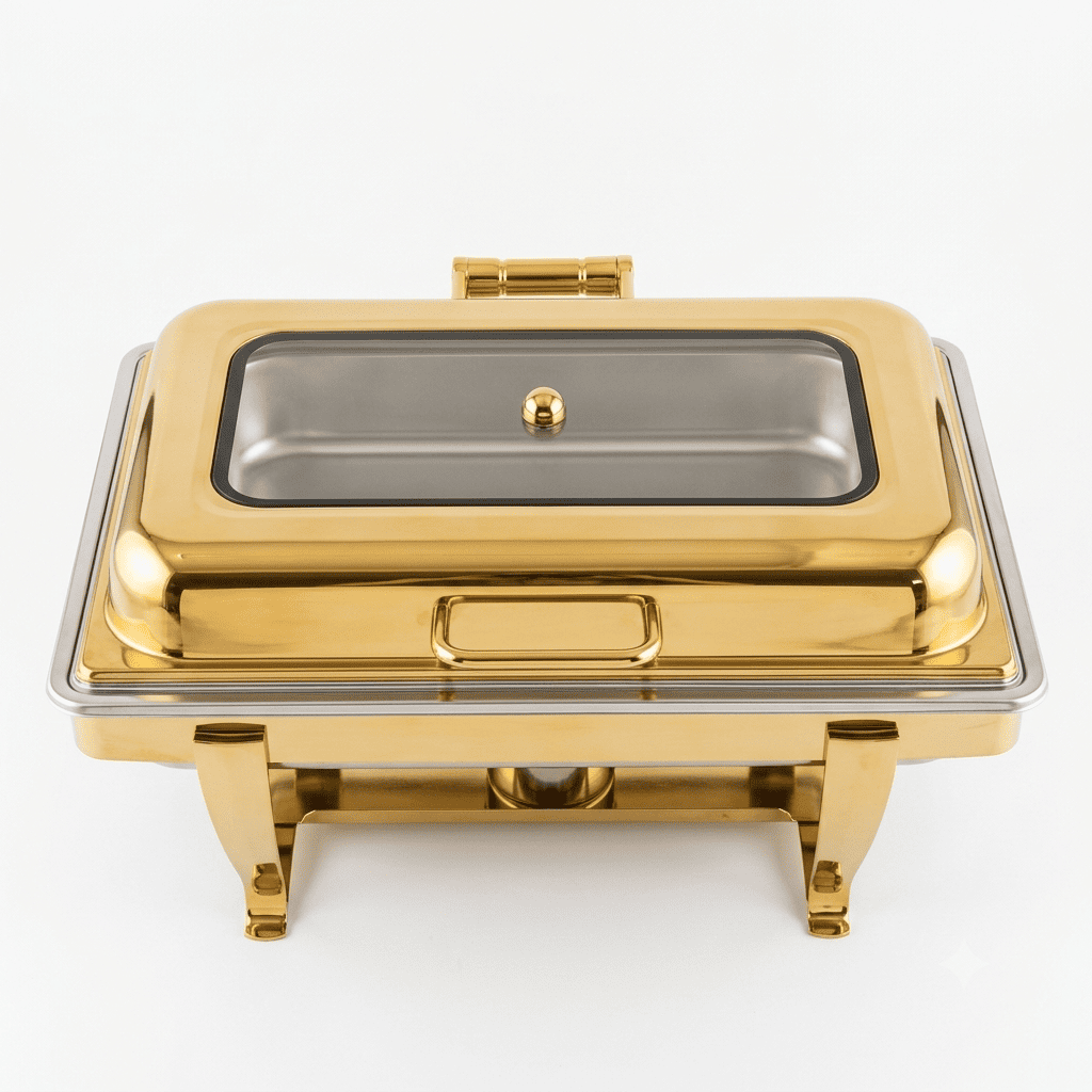 Redberry RBCD-04 9L Stainless Steel Single Chafing Dish | Gold Accent Food Warmer Kenya