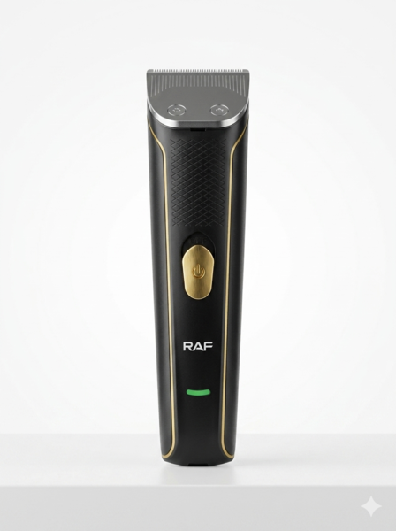 RAF R.473 Professional Cordless Hair Clipper | T-Blade Precision Beard Trimmer with Gold Accents & Rechargeable Battery