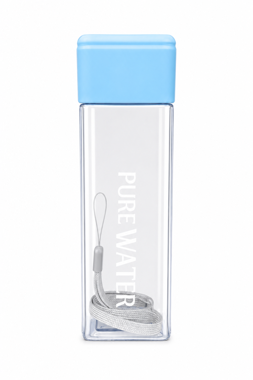 Portable Square Beverage Bottle with Carry Strap – Reusable Multipurpose Drink Container for Travel, Office, School & Home