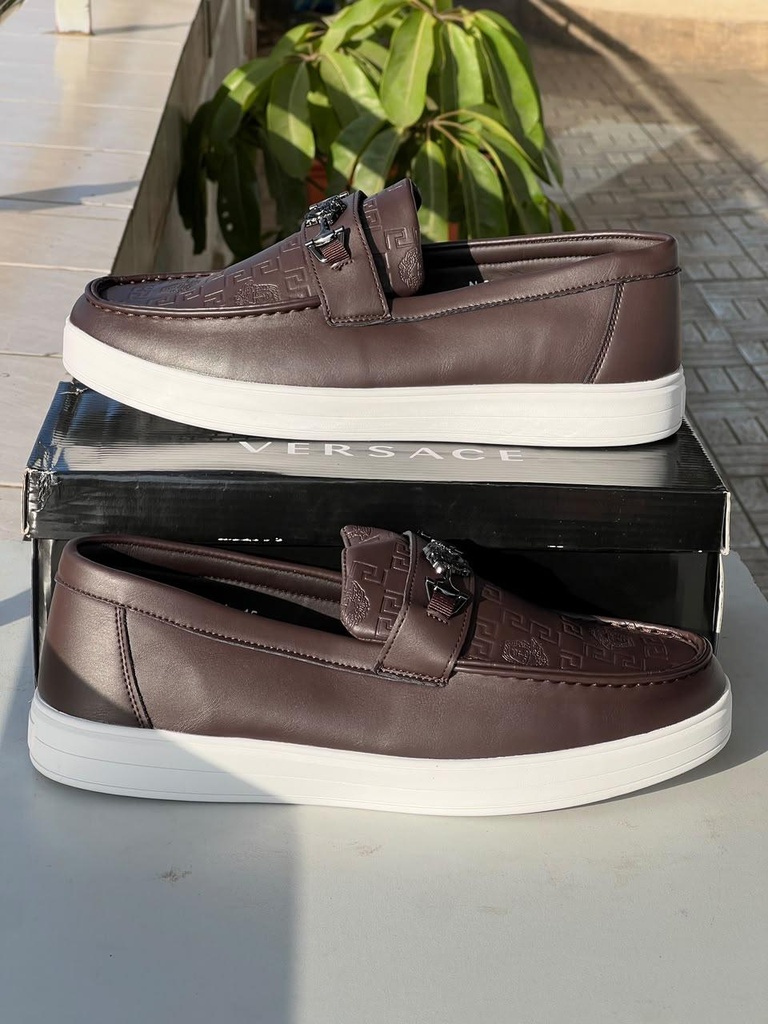Versace Men’s Brown Loafers | Platform Slip-On Shoes
