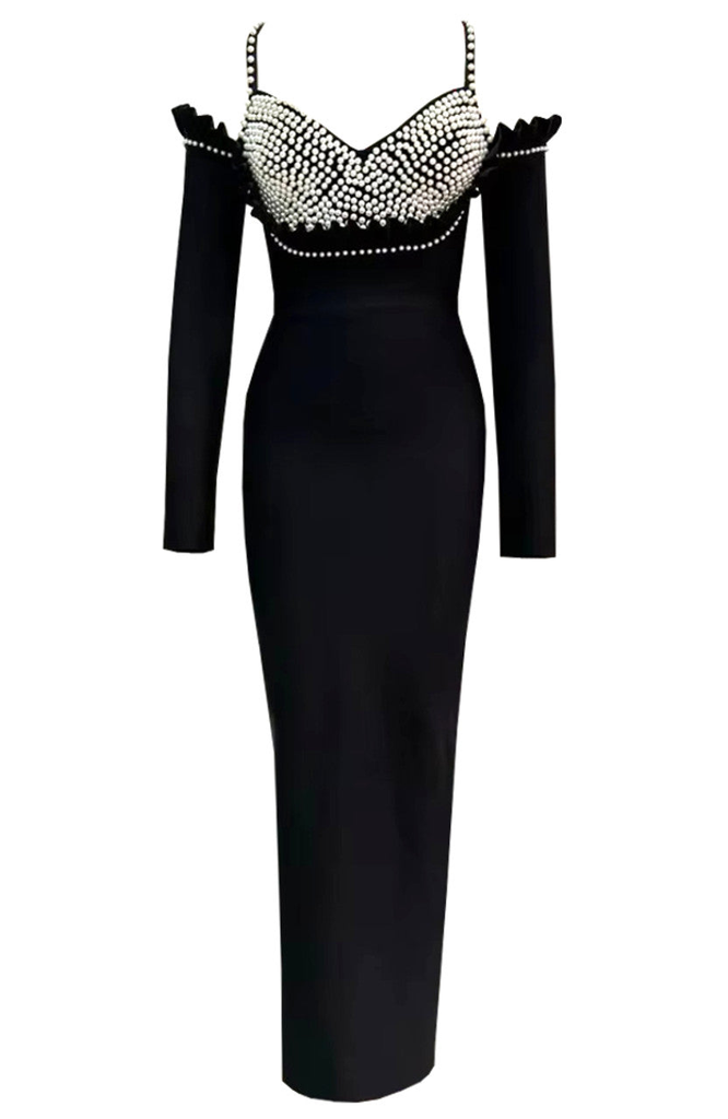 Black Pearl Embellished Bandage Gown 527 Kenya