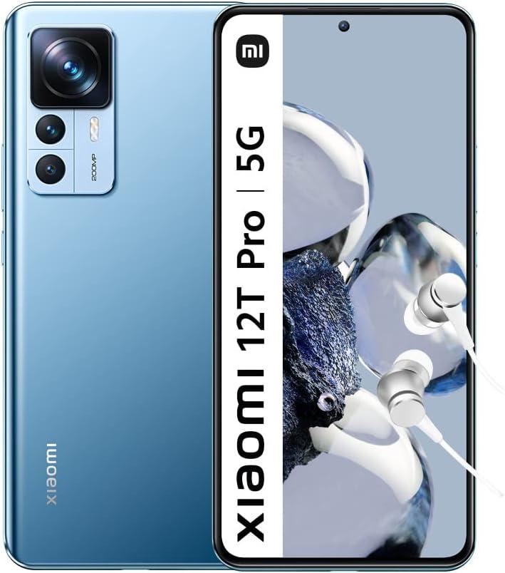 Xiaomi 12T Pro 5G - Smartphone 8+256GB, 6.67” 120Hz CrystalRes AMOLED Display, Snapdragon 8+ Gen 1, 200MP ultimate Camera, Smart 120W Hypercharge, 5000mAh, Clear Blue