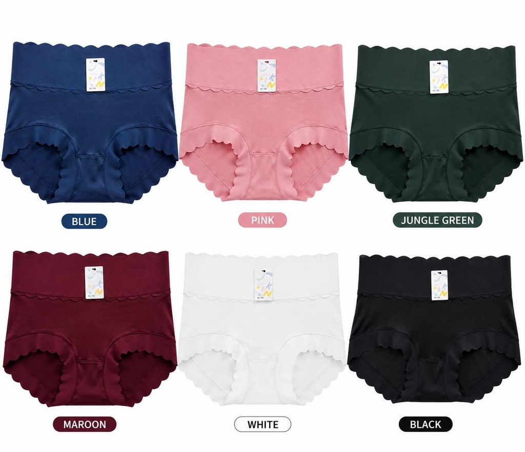 Seamless Scalloped High-Waist Panties 6pcs Pack | Buy Online Kenya