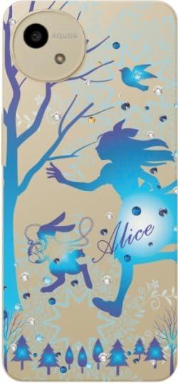 AQUOS wish 4 SH-52E Luxury Gel Style Design Name Put Aquos Wish 4 Rhinestone Shock Resistant Wireless Charging Smartphone Payment Possible Smartphone Case Mobile Case Android Blue Alice
