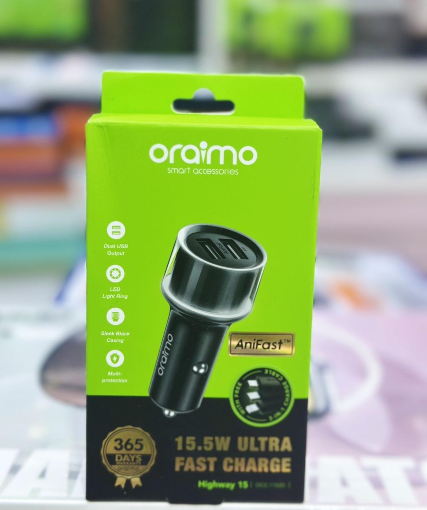 Oraimo Highway 15 15.5W Ultra Fast Car Charger