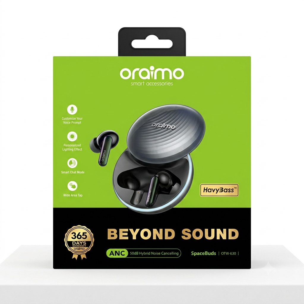 Oraimo SpaceBuds OTW-630 Hybrid ANC Earbuds | 50dB Noise Cancelling Earphones Kenya