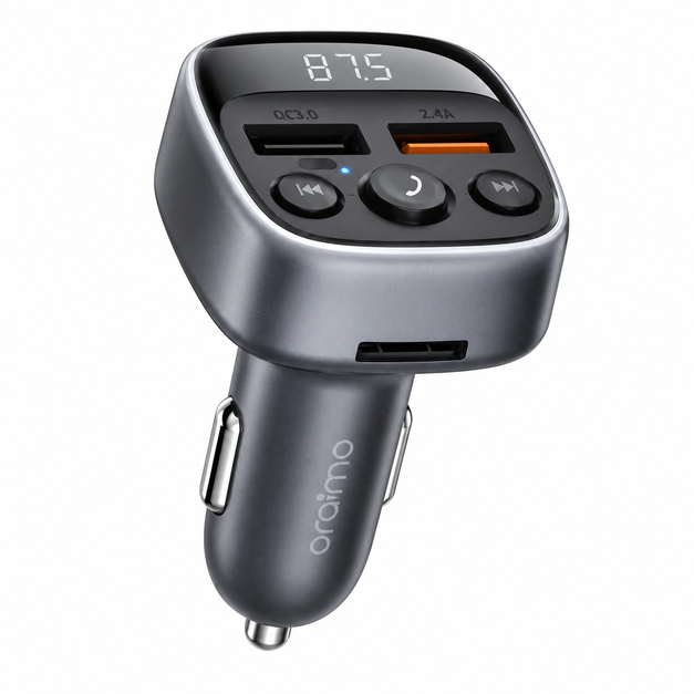 Oraimo Boulevard 18W Car Charger – QC3.0 Fast Charging FM Transmitter
