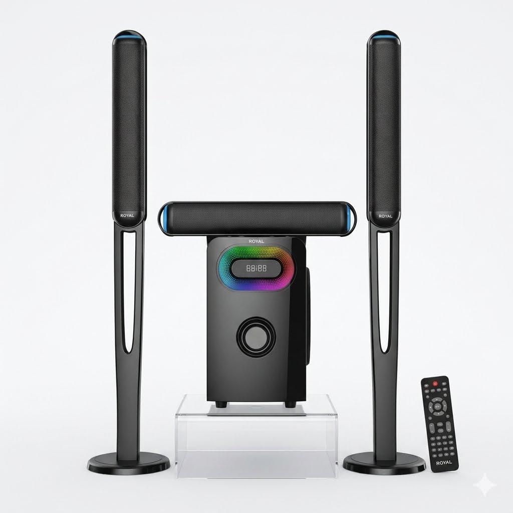 Royal R906 3.1 Multimedia Speaker with 8" Tallboy Subwoofer | Bluetooth Home Audio Kenya