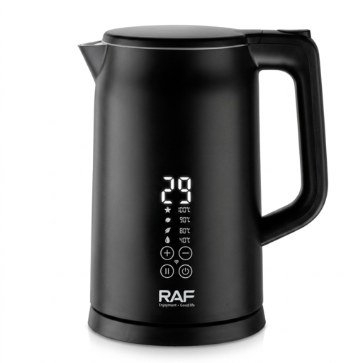 RAF R.7420 Smart Electric Kettle | 1.7L Matte Black Variable Temperature Water Boiler with Digital LED Display & Touch Controls