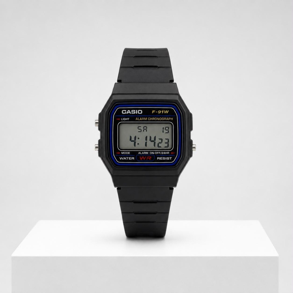 Casio F-91W Digital Watch Black | Lightweight Alarm Chronograph Watch