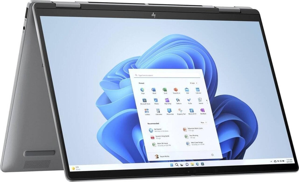HP Envy x360 14-fc0023dx 2-in-1 Laptop, 14" WUXGA IPS Touch Display, Intel Core Ultra 7 155U, 16GB DDR5 RAM, 1 TB SSD, Intel Graphics, Backlit English K/B, Windows 11 Home,  Silver