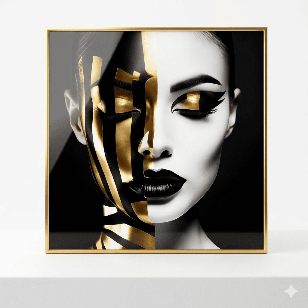 Black Gold Woman Portrait Wall Art Crystal Film | Buy Online Kenya