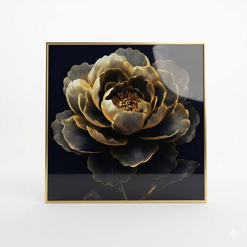 Golden Flower Wall Art Crystal Film Frame | Buy Online Kenya