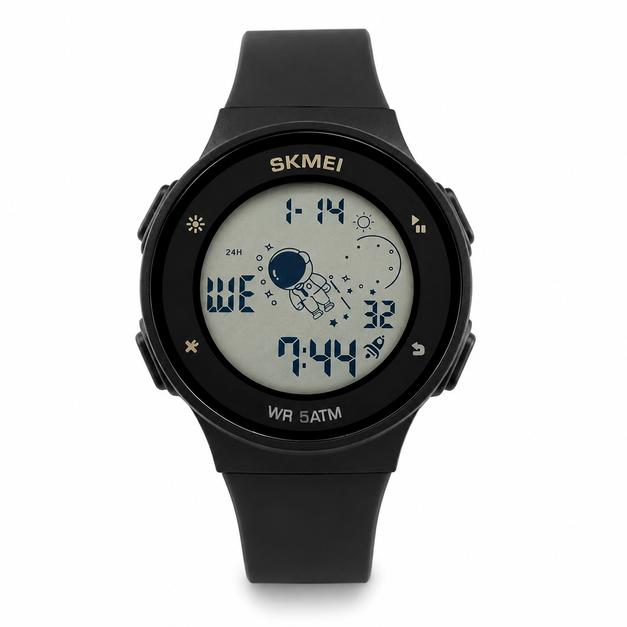 SKMEI Kids Astronaut Digital Watch Black | 5ATM Waterproof Sports Watch