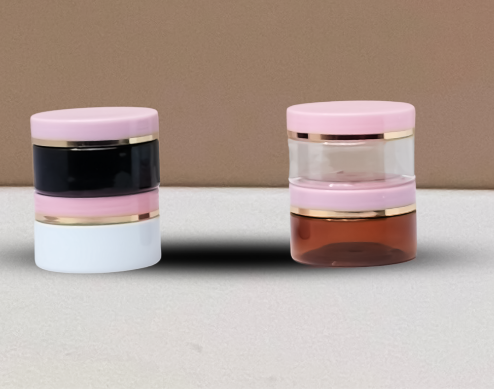 100g Plastic Jar With Pink Lid (12pcs, Black)