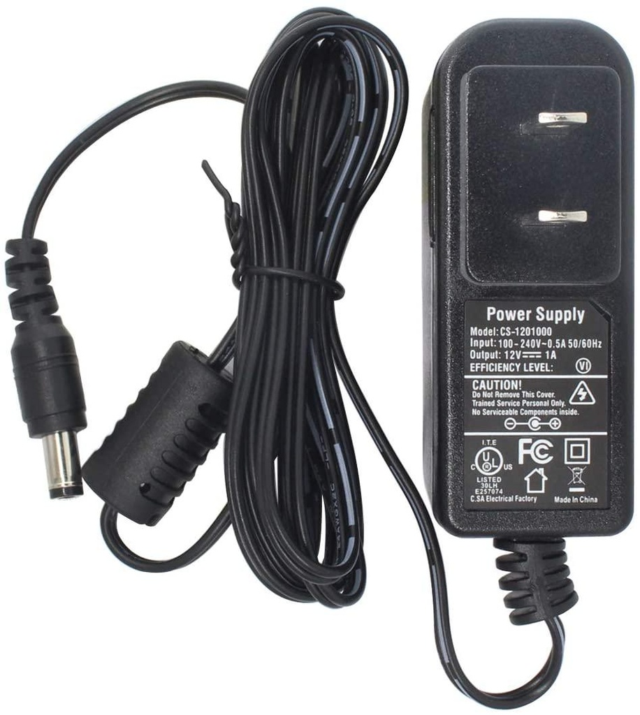 AC 100-240V to DC 12V 1A 12W Power Supply Adapter Barrel Plug 5.5mm x 2.1mm for IP Camera IPC, UL Listed FCC Universal Charger