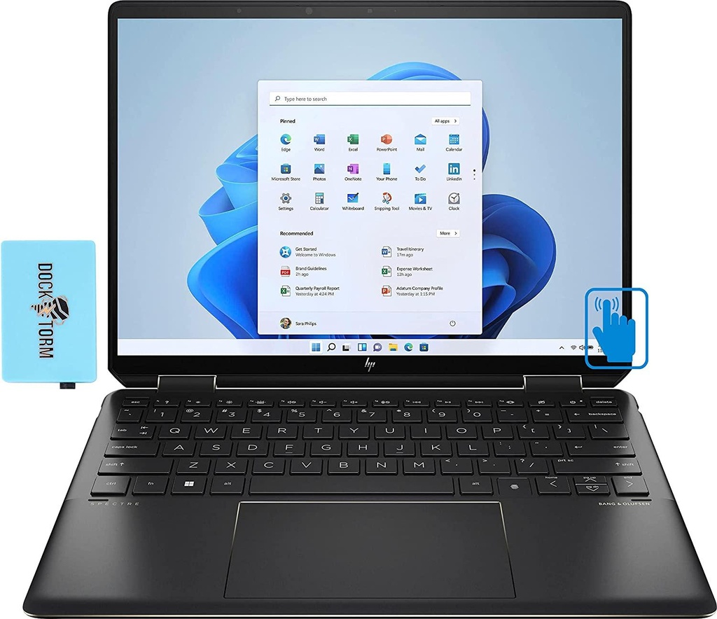 HP Spectre x360 14-ef0013dx Home & Entertainment 2-in-1 Laptop (Intel i7-1255U 10-Core, 16GB RAM, 1TB SSD, Intel Iris Xe, 13.5" 60Hz Touch Full HD (3000x2000), Active Pen, Win 11 Home) with Hub
