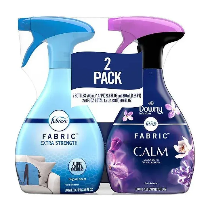 Febreze Extra Strength Fabric Spray, Original and Downy Calm (2 Pack)
