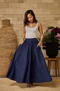 Lindi Pleated Linen-Blend Midi Skirt