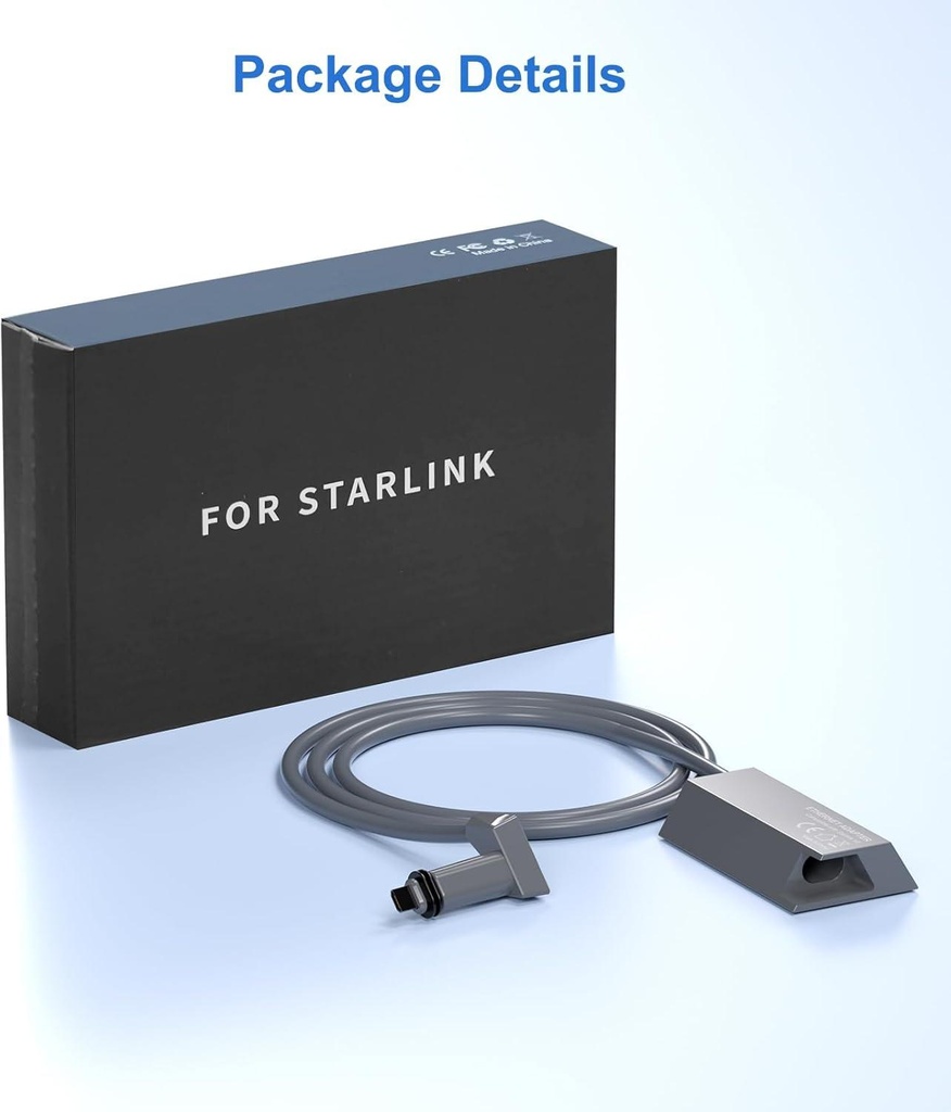Starlink Ethernet Adapter for Starlink Rectangle Dish Satellite Internet V2, Starlink to RJ45 Gigabit Ethernet Wired External Network Fast & Stable Network Connection for Starlink Actuated Gen 2,Black