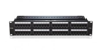 48 Port Cat6 Unshielded Fully Loaded Punch Down Patch Panel – Keystone Type – 2U – Black Colour